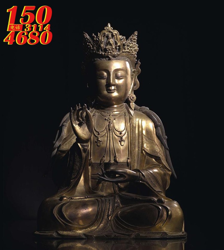 传统工艺-镀金的唐曾佛像