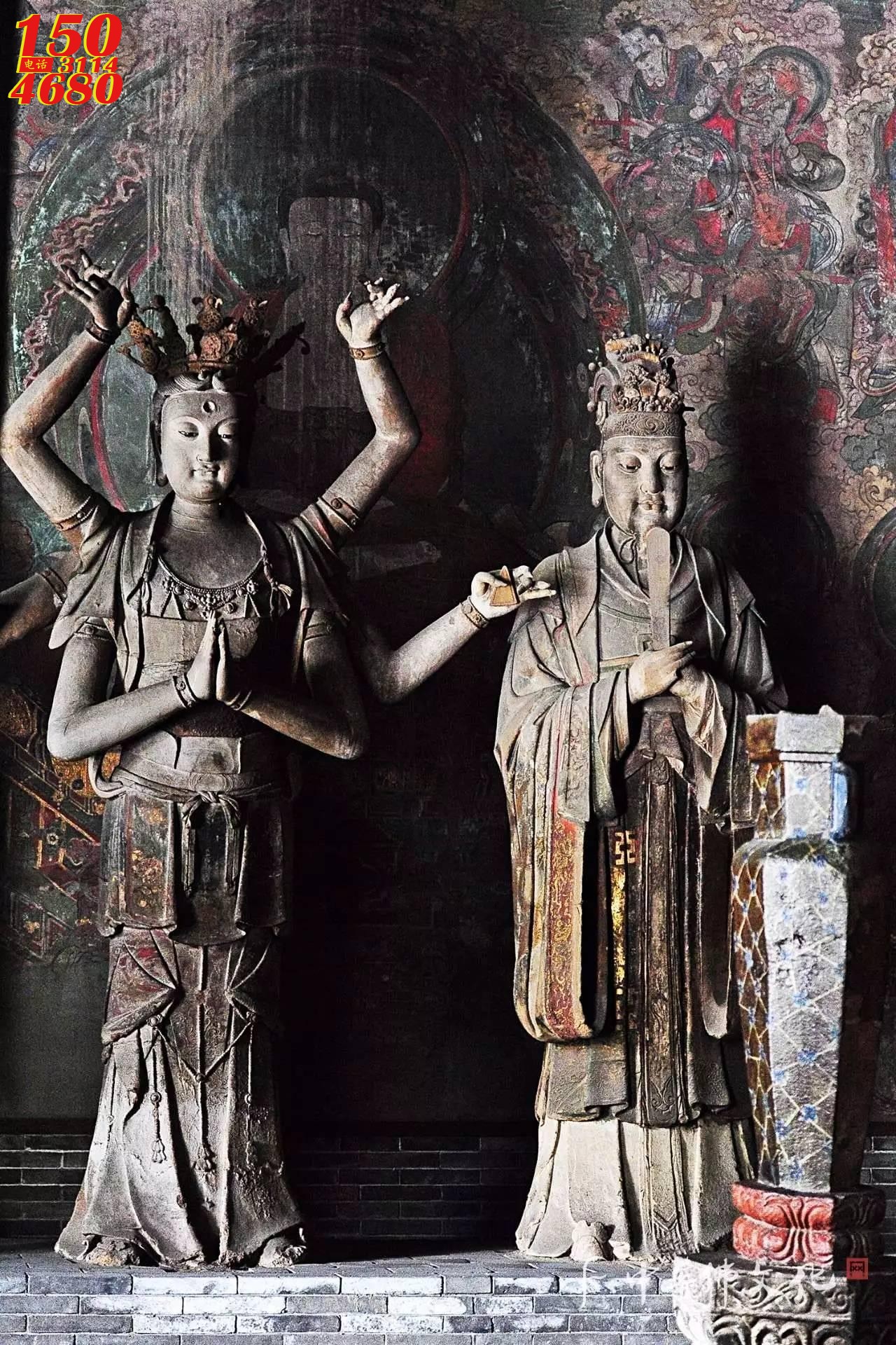 辩才天古雕塑像