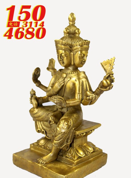 纯铜铸造大梵天王雕塑像