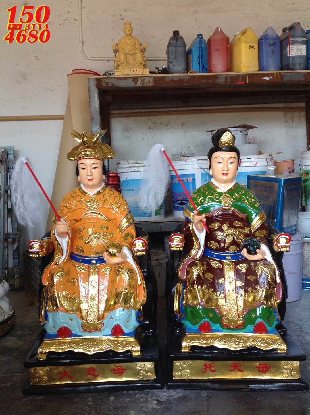 三霄娘娘铜佛像